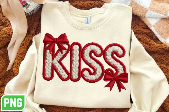 A Romantic Touch for Seasonal Crafts: Reviewing Valentine KISS Embroidery Style PNG