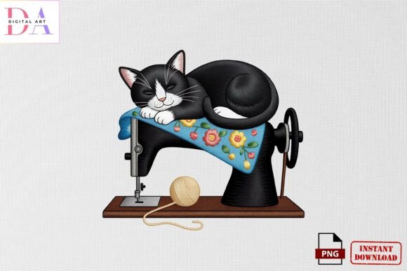Embroidery Cat Sewing Machine PNG Review