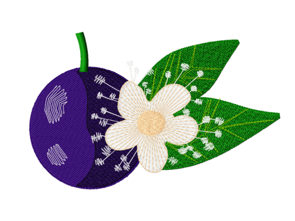 Jabuticaba Embroidery Design with Flower