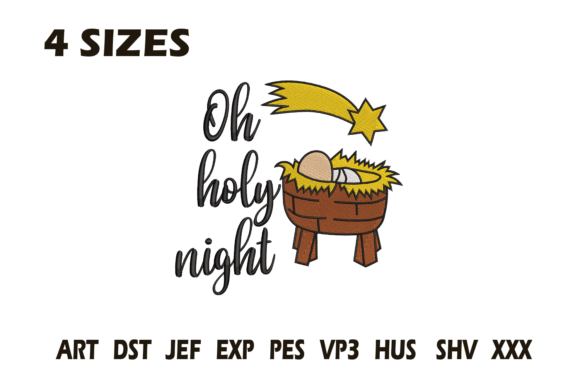 Oh Holy Night Christmas Embroidery