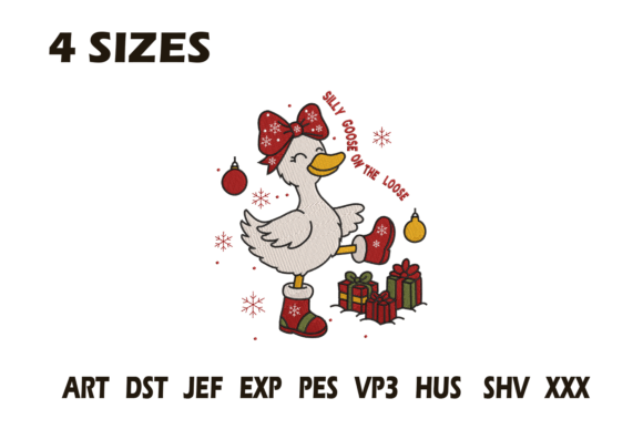 Silly Goose Christmas Embroidery: A Fun, Festive Design for Holiday Crafts