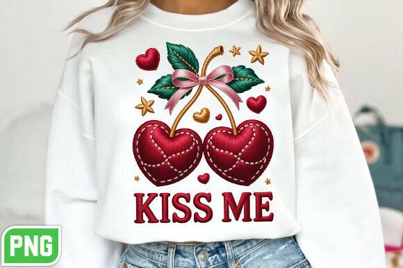 Valentine Kiss Me Embroidery PNG Review for Etsy Sellers