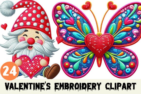 Valentine's Embroidery Clipart Bundle Review for Sweatshirt Designers